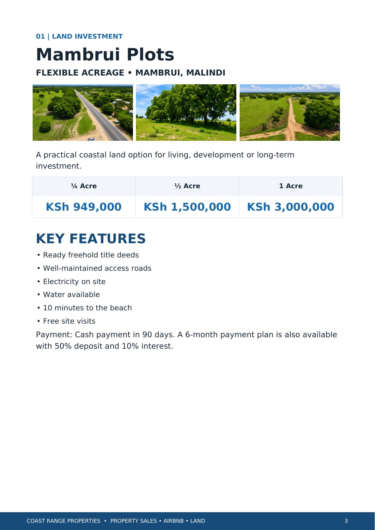 Coast Range Properties brochure — page 3 of 8