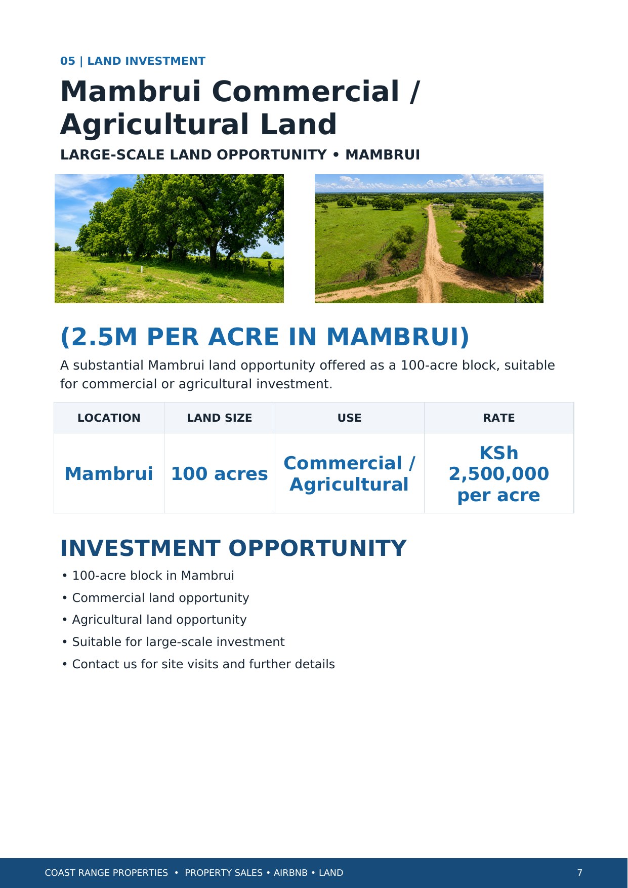Coast Range Properties brochure — page 7 of 8